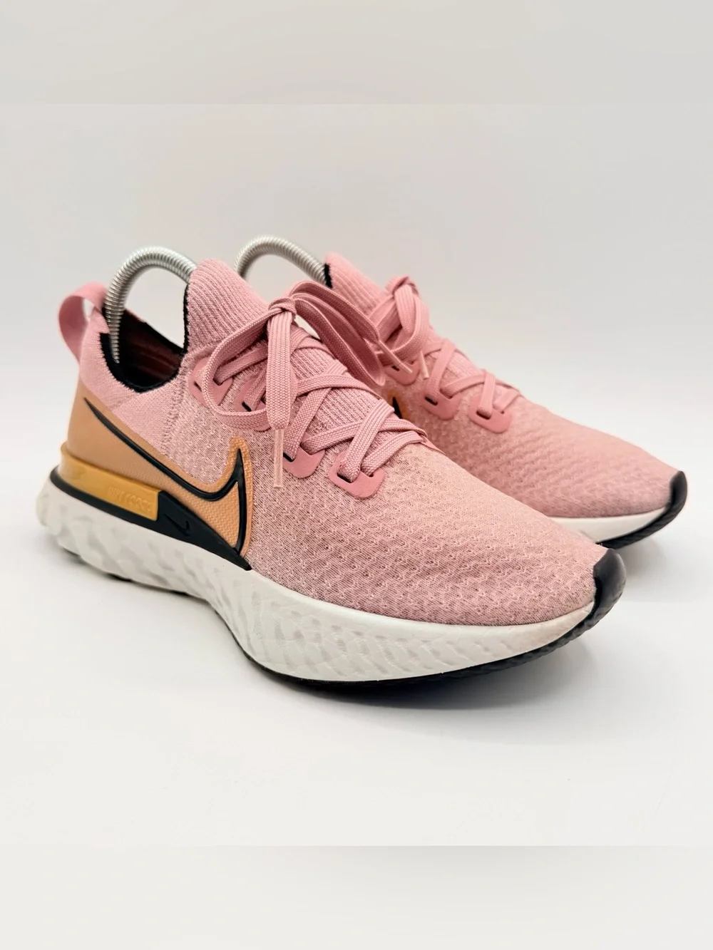 Nike React Infinity Run Flyknit Pink Gold Running Shoes Womens Sz 8? Missing Tag